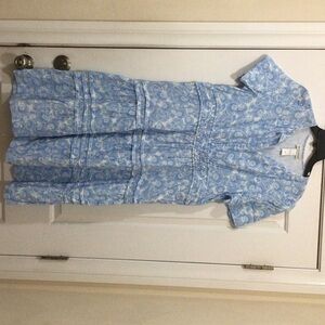 Elegant Blue Floral Dress